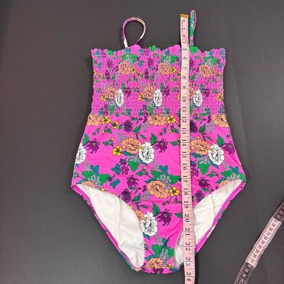 Jamie and Jack Recycled Floral Smocked Swimsuit Size 16 Phlox Pink Floral - Picture 15 of 16